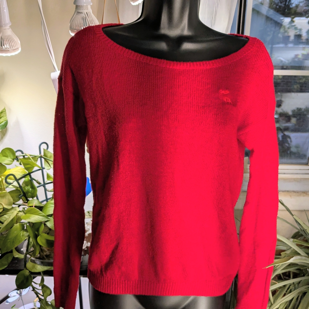 Abercrombie Kids Vibrant Red Crew Neck Sweater *Last Chance*